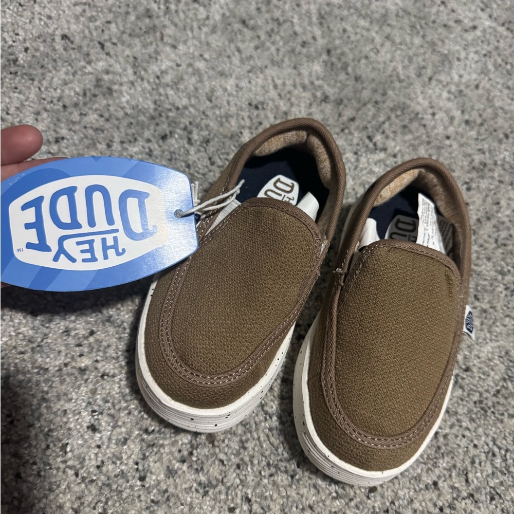 Hey Dude Kids Brown Canvas Slip-On Sneakers